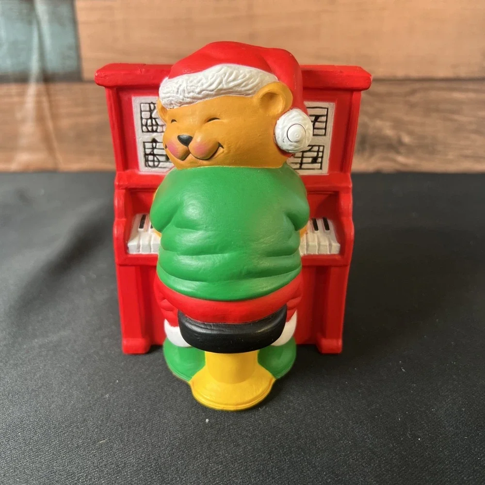 VTG 1992 Avon Play It Again Mr Keys Musical Bear‎ Piano Plug In Christmas Lights